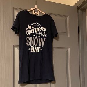 Kids Navy Blue Snow Day T-Shirt